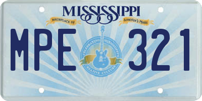MS license plate MPE321