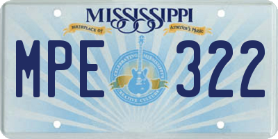 MS license plate MPE322