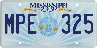 MS license plate MPE325