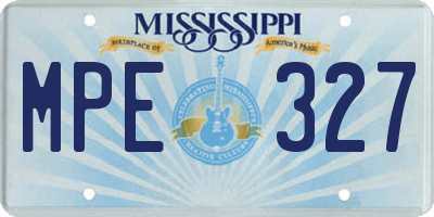 MS license plate MPE327