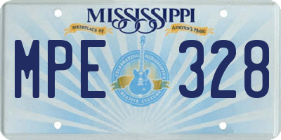 MS license plate MPE328