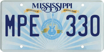 MS license plate MPE330