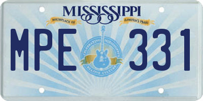 MS license plate MPE331