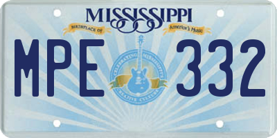 MS license plate MPE332