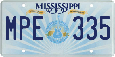 MS license plate MPE335