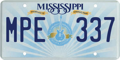 MS license plate MPE337