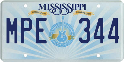 MS license plate MPE344