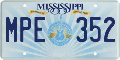 MS license plate MPE352