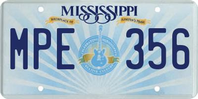 MS license plate MPE356