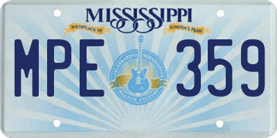 MS license plate MPE359