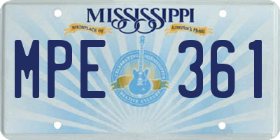 MS license plate MPE361