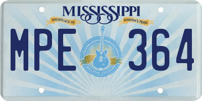 MS license plate MPE364
