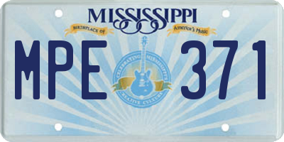 MS license plate MPE371