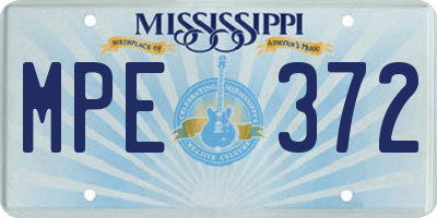 MS license plate MPE372
