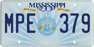 MS license plate MPE379