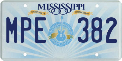 MS license plate MPE382