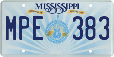 MS license plate MPE383