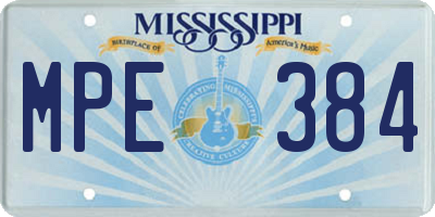 MS license plate MPE384
