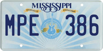 MS license plate MPE386