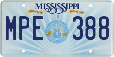 MS license plate MPE388