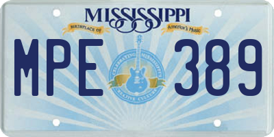MS license plate MPE389