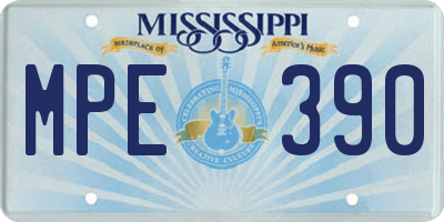 MS license plate MPE390