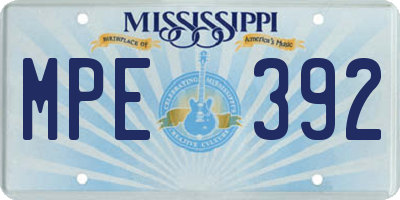 MS license plate MPE392