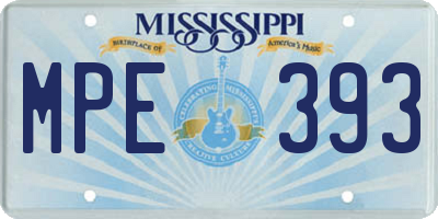 MS license plate MPE393