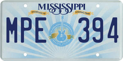 MS license plate MPE394