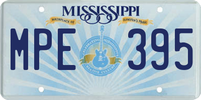 MS license plate MPE395