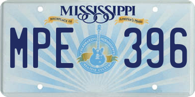 MS license plate MPE396