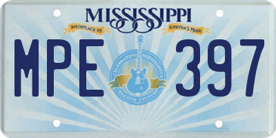 MS license plate MPE397