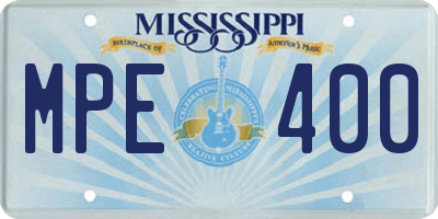 MS license plate MPE400