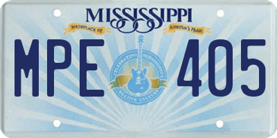 MS license plate MPE405