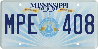 MS license plate MPE408