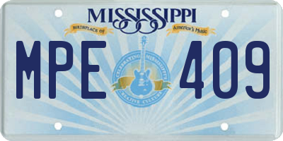MS license plate MPE409