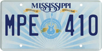 MS license plate MPE410