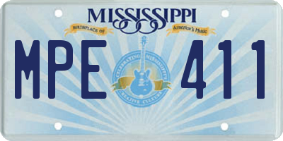 MS license plate MPE411