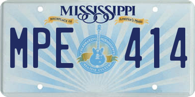 MS license plate MPE414