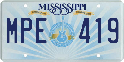 MS license plate MPE419
