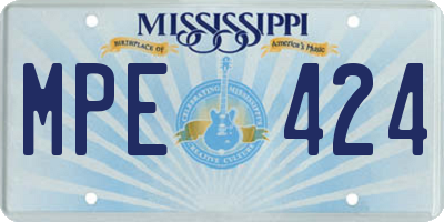 MS license plate MPE424