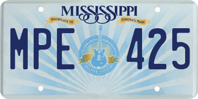 MS license plate MPE425
