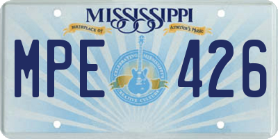 MS license plate MPE426