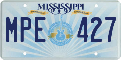 MS license plate MPE427