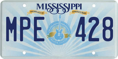 MS license plate MPE428