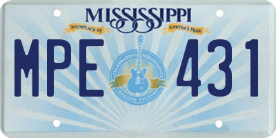 MS license plate MPE431
