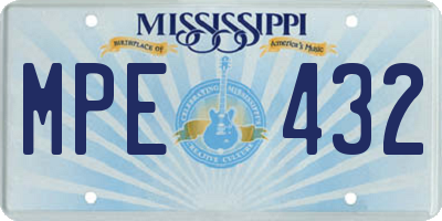 MS license plate MPE432