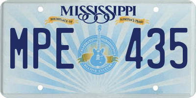 MS license plate MPE435