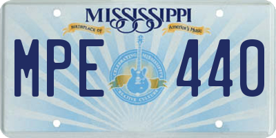 MS license plate MPE440