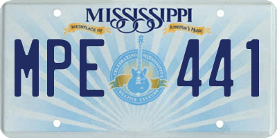 MS license plate MPE441